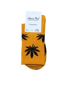 Skarpety w liście konopi żółte 43-46